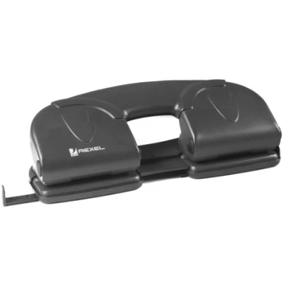 Obrázek Rexel 08309 Čtyřděrovačka V412, kovové pouzdro, vysekávací výkon 1,2 mm, 12 listů, černá