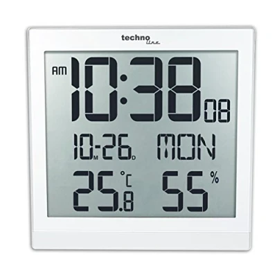 Obrázek Technoline, WS 8015, designové nástěnné hodiny, vysoký lesk, bílé, 224 x 23 mm