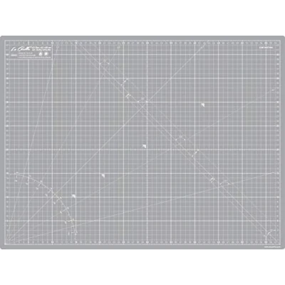 Obrázek La Canilla ® Selbstheilende Schneidematte A2 (60x45cm) Zentimeter und Zoll (beidseitig Bedruckt) 5 Schichten Recycling PVC für Nähen, Basteln Patchworken Professionell Cutting Mat (Grau)