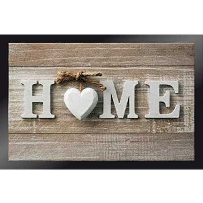 Obrázek ID mat t 4060 Decohome rohožka s motivem srdce, polyamidové vlákno/PVC, barva: béžová, 60 x 40 0,67 cm