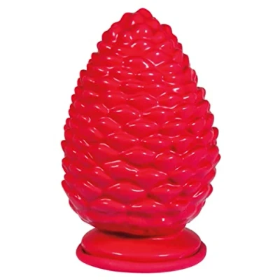 Obrázek Rayher 34388000 latexová odlévací forma borovicové šišky, červená, rozměry s podstavcem 9,5 x 15 cm, naplnitelný kreativním betonem, rasinem, sádrovým práškem, keramickým mýdlem, voskem atd.