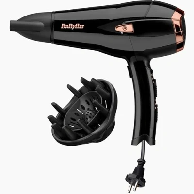 Obrázek BaByliss Cordkeeper 2000 Ionic Haartrockner D373E, einzigartige Kabeleinzugsfunktion Im Griff, Watt schwarz