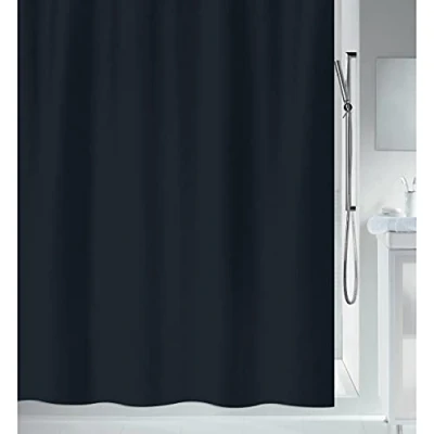 Obrázek Spirella Sprchový závěs proti plísním antibakteriální, omyvatelný, vodotěsný polyester, &quot;Primo&quot; 240 x 180 cm černý