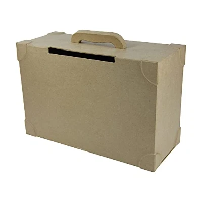 Obrázek Kufr Décopatch EV002O (z papír maché pro zdobení a personalizaci, 14,5 x 36 23,5 cm) 1 kus v kartonové hnědé