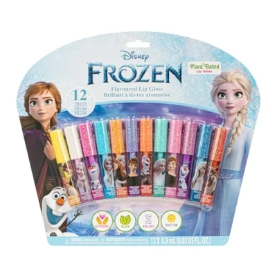 Obrázek Disney Frozen 12dílná sada, lesk na rty bázi rostlin, první make up sada pro dívky, perfektní večírky, pyžamo a dárky k narozeninám, od 3 let, Townley Girl