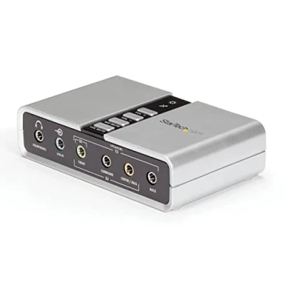 Obrázek StarTech.com USB 2.0 Soundbox 7.1 Adaptér externí zvuková karta s SPDIF Didital Audio zdířkou 8x 3,5 mm (ICUSBAUDIO7D)
