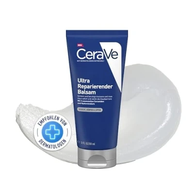 Obrázek CeraVe Ultra Reparierender Balsam für Gesicht, Körper und Lippen, Creme trockene, raue rissige Haut, Mit 3 essenziellen Ceramiden Hyaluronsäure, 88 ml