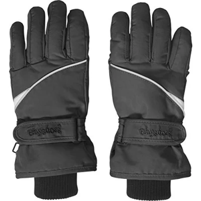 Obrázek Playshoes Unisex Dětské prstové zimní rukavice se suchým zipem, černá