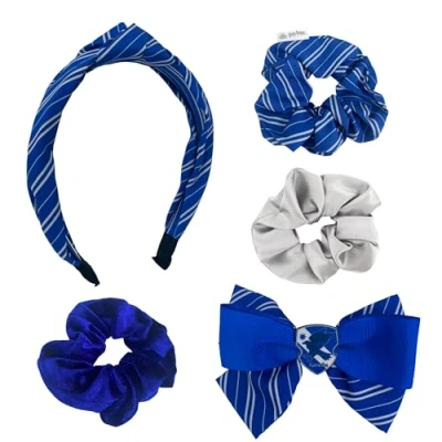 Obrázek Harry Potter Ozdoba do vlasů pro dívky, design Ravenclaw, včetně gumiček vlasů, sponky mašlí a čelenky, dárek z Bradavic, modrá