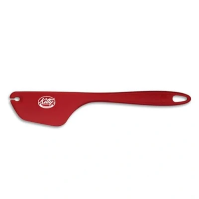 Obrázek Kitty Professional Teigschaber 2 in1 mit Kniff zum Portionieren &amp; Sauber Abstreifen aus Edelstahl BPA freiem Silikon Teigspachtel Teigschneider (Rubinrot)