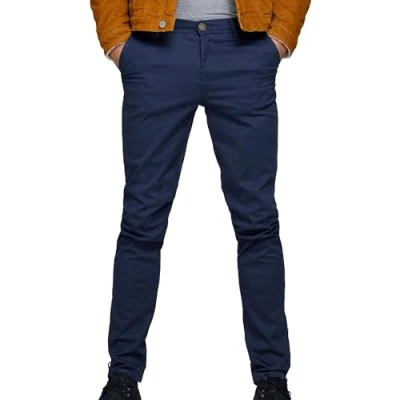Obrázek JACK &amp; JONES Male Chino kalhoty Slim Fit kalhoty, Námořnická modrá