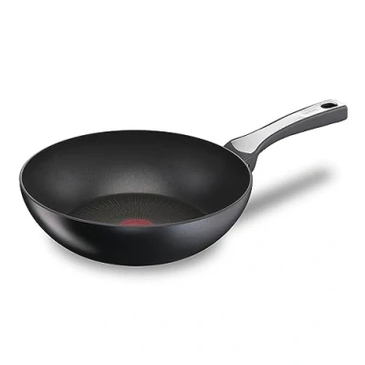 Obrázek Tefal Unlimited On pánev wok 28 cm G25919 Titanium 6X nepřilnavá povrchová úprava odolná proti poškrábání THERMO SIGNAL™ zdravé vaření bezpečná vrstva šetrná k životnímu