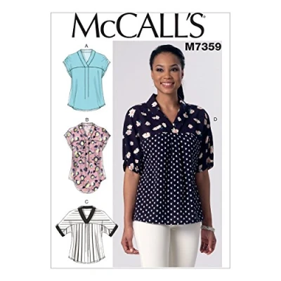 Obrázek McCall&#039;s Schnittmuster 7359 ZZ, Damen Tops, Größen LRG XXL, Baumwolle, Mehrfarbig, X XX Large
