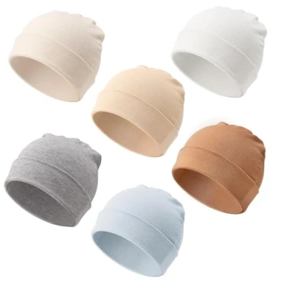 Obrázek DRESHOW Novorozenec Čepice Beanie Oblečení Unisex Infant klobouk školka čepice Baby chlapci dívky 0 24 měsíců, 6 sad: Hats 104 03