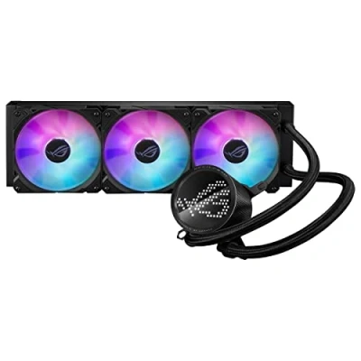 Obrázek ASUS ROG Ryuo III 360 RGB All in One tekutý CPU chladič (3x adresovatelný 120 mm ventilátor radiátoru, anime Matrix LED ukazatel, kompatibilní s Intel LGA 1700, 115x, 1200 &amp; AM4, patice AM5)