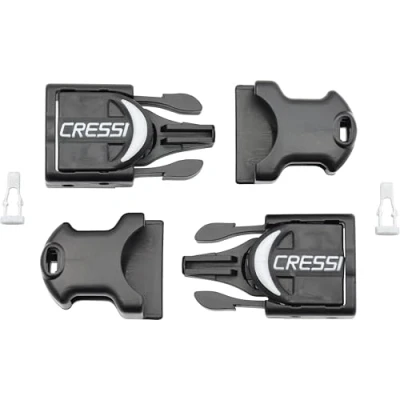 Obrázek Cressi Ploutve náhradní díly Buckles Reaction Frog Plus Pair, černá/stříbrná, jednotná velikost