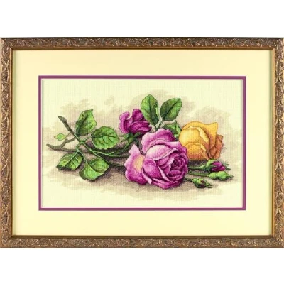 Obrázek Dimensions Sada křížkových stehů s čísly Rose Cuttings 13720 ruční práce pro dospělé látka Aida (počet vláken 14) 36 x 23 cm