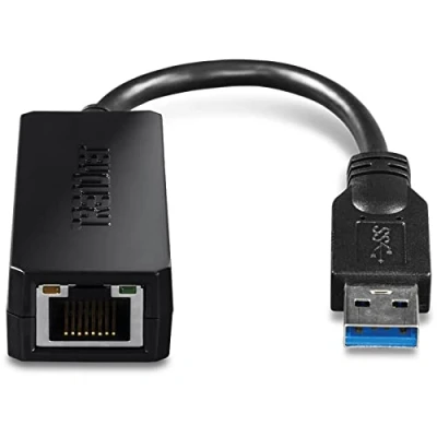 Obrázek TRENDnet TU3 ETG USB 3.0 na Gigabit Ethernet LAN síťový adaptér pro Windows, Mac, Chromebook, Linux, a některé Android mobilní telefony, ASIX AX88179 sada čipů