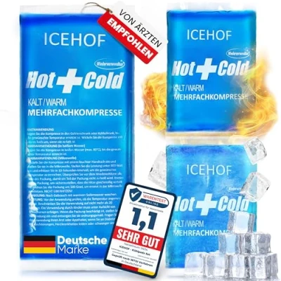 Obrázek ICEHOF chladicí polštářky (sada 3 ks) Moderní soft gel, dlouhá doba chlazení balení gel vložka komprese chladící