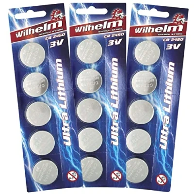 Obrázek 15 x CR2450 WILHELM lithiová knoflíková baterie 3 V 600 mAh ø24,5 5,0 mm DL 2450