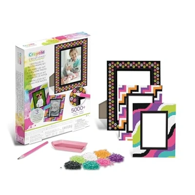 Obrázek CRAYOLA Creations Personalisierbares Fotorahmen Set mit bunten Kristallen, kreative Beschäftigung und Geschenk für Mädchen, ab 8 Jahren