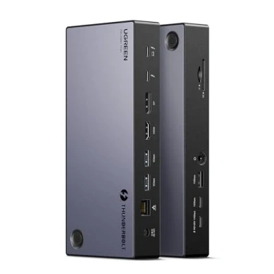Obrázek UGREEN dokovací stanice Revodok Max 313 Thunderbolt 4 40Gbps Triple Display (Triple 4K@60Hz, Single 8K displej), 13 v 1 140W GaN nabíjecí vstup, microSD&amp;SD 4.0, Ethernet, 3,5 mm Aux
