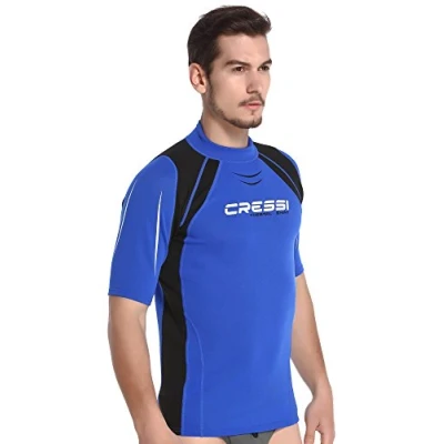 Obrázek Cressi Thermo Vest Short Sleeve Man ochranná košile s holými rukávy pro muže, UV ochrana (UPF 50+), Modrá/černá, S/2 (48)