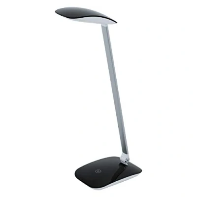 Obrázek EGLO LED stolní lampa Cajero, 1 plamenná s dotykem, stmívatelná, USB lampa, na psací stůl, minimalismus z vysoce kvalitního plastu, kancelářská v černé barvě
