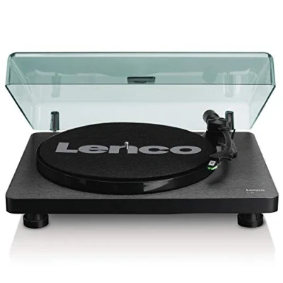 Obrázek Lenco USB gramofon L 30BK s řemenovým pohonem 33 a 45 ot/min RCA Line Out digitalizace gramofonových desek předzesilovač dřevo