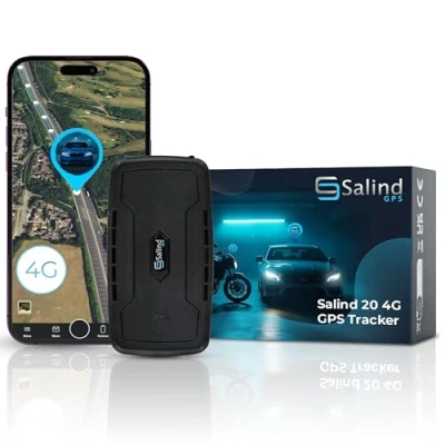Obrázek Salind GPS 20 4G tracker pro auto, motocykl, vozidla a nákladní s magnetem lokalizační přístroj lokalizací v reálném čase, extra dlouhá výdrž baterie až 180 dní