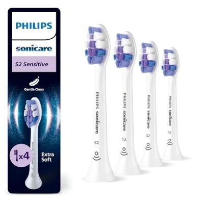 Obrázek Philips Sonicare S2 Sensitive, originální náhradní hlavice kartáčku, bílé, balení po 4, HX6054/87