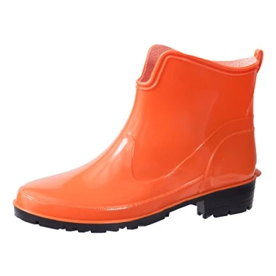 Obrázek Ladeheid Gumové holínky dámské krátké vodotěsné boty elegantní a pohodlné LA 930, Oranžová