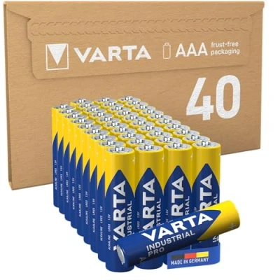 Obrázek VARTA průmyslovou baterií AAA micro alkalické baterie LR03, ekologicky šetrné balení (40 KS)