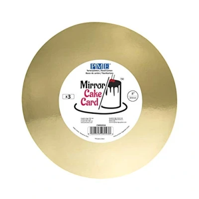 Obrázek PME CMRG914 Mirror Cake Card, Round, Gold 8&quot;, Pack of 3 Kuchen Spiegel Karte, Karton