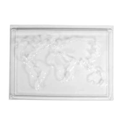 Obrázek Rayher Hobby 36098000 Odlévací forma mapa světa, 20 x 30 cm, jako dekorace nebo dárek, naplnitelný kreativním betonem, rasin licí prášek atd., průhledný