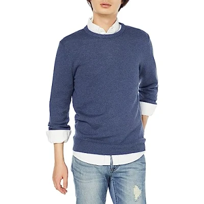 Obrázek Amazon Essentials Herren Pullover mit Rundhalsausschnitt (in Übergrößen erhältlich), Blau Heide, L