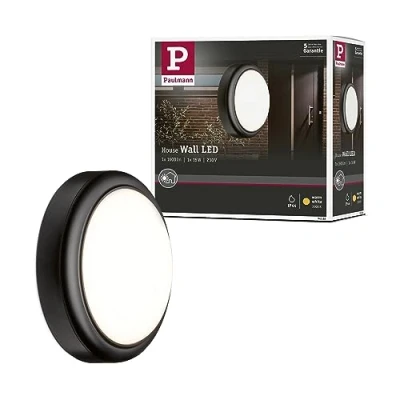 Obrázek Paulmann 94188 Outdoor 230V nástěnné svítidlo IP44 ochrana proti stříkající vodě nástěnná lampa 15W 3000 K teplá bílá nástěnný zářič plast šedý