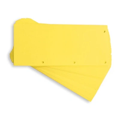 Obrázek Oxford oddělovací proužky DUO z recyklovaného kartonu, plně barevné, děrované, 10,5 x 24 cm, 160 g/m², 60 kusů, žluté