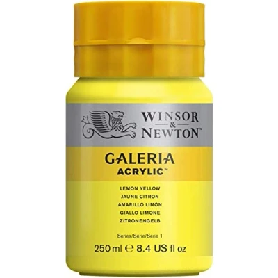 Obrázek Winsor &amp; Newton 2137346 Galeria akrylová barva, vysoká pigmentace, stálá na světle, konzistence, 250 ml tuba citrónově žlutá