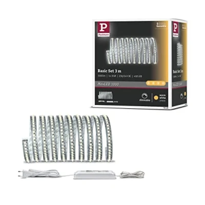 Obrázek Paulmann 70588 LED Stripe MaxLED 1000 základní sada 3 m teplá bílá 40W 230/24V 75VA stříbrná světelný pásek světelné pásky světelná hadice, Mango