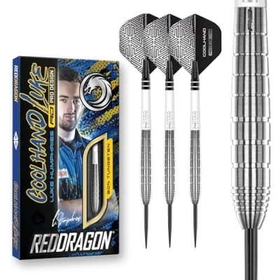 Obrázek RED DRAGON Luke Humphries TX1 Pioneer 22 gramů Premium Wolfram Steeltip Dart Set s lety a stopkami