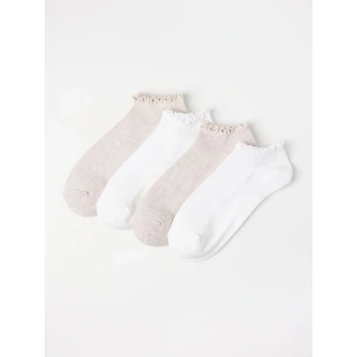 Obrázek Lindex Footies 4 PACK Ponožky, Ženy, Velikost: 36 38, White