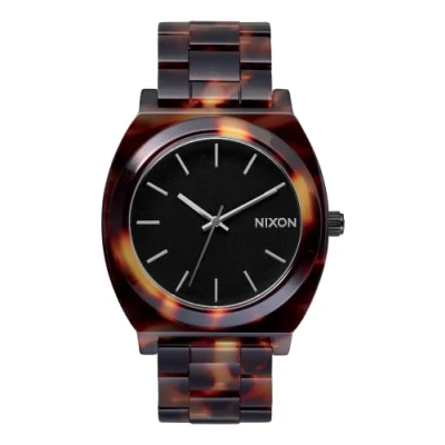 Obrázek Nixon Time talíře Acetate dámské hodinky analogové křemíkové s acetátovým náramkem, Tortoise, talíř acetát
