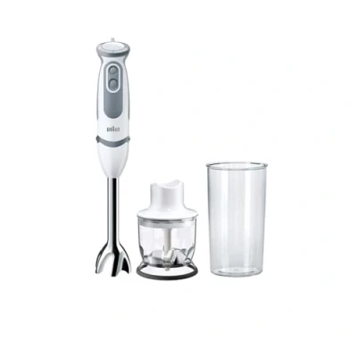 Obrázek Braun Stabmixer MQ 5220WH MultiQuick 5 Vario Pürierstab mit Edelstahl Mixfuß, 1000 Watt, inkl. 2 teiligem Zubehör Set, weiß/grau