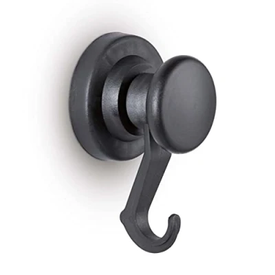 Obrázek MAUL Neodym Magnet mit Karussell Haken hoher Haftkraft (10 kg) für einen vielseitigen Einsatz stark Schlüssel, leichte Tasche Ø 53 mm Schwarz