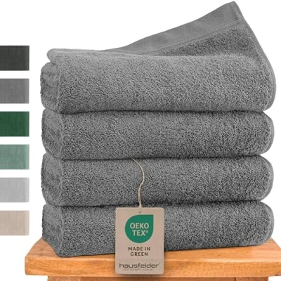 Obrázek Hausfelder Ručníky 50 x 100 cm Premium 500 g/m² ručník 4dílná sada 100% bavlna, certifikováno Ökotex (50 šedá)