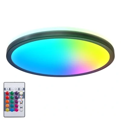Obrázek B.K.Licht LED stropní svítidlo s nepřímým světlem, dálkové ovládání, barevné RGB+W světlo, panel, svítidlo, lampa, lampa do obývacího pokoje, ložnice, kuchyňská