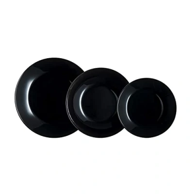 Obrázek Luminarc Arcopal Zelie Black Glasgeschirr Set, 12 teilig, 4 Sitzer, schwarz