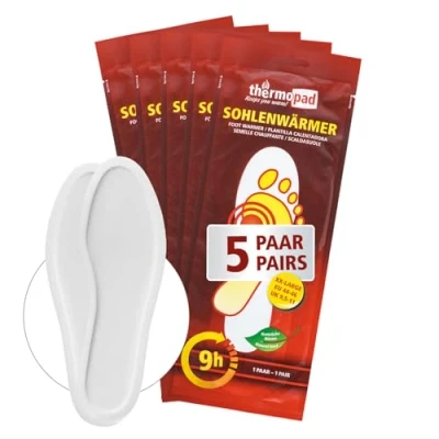 Obrázek THERMOPAD Ohřívač podešví vel. XL (42 43) ORIGINÁLNÍ: 5 párů ohřívacích polštářků (vložka) pro 8 hodin tepla I Ohřívací polštářky na nohy připravené k okamžitému použití Extra teplá podrážka