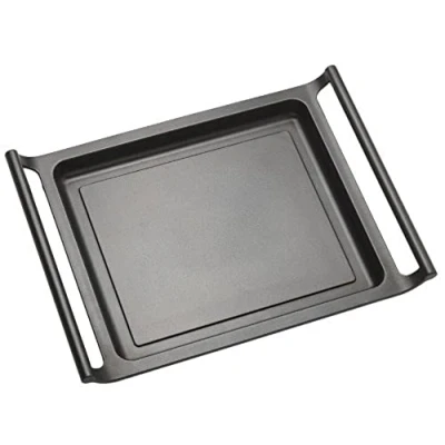 Obrázek BRA Efficient Paella Pfanne, Aluminiumguss mit Antihaftbeschichtung Teflon Platinum Plus, Silikongriffe 32 cm Schwarz, geeignet für alle Küchentypen inklusive Induktion, PFOA frei